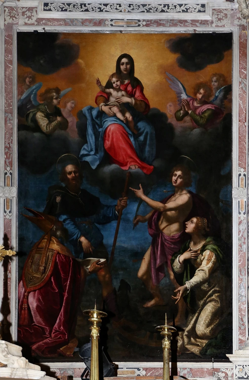 Madonna col Bambino tra i ss. Rocco, Martino, Caterina d'a. e Sebastiano - Oratorio di san Rocco de Bastia